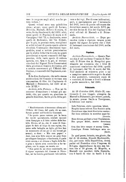 Rivista delle biblioteche e degli archivi periodico di biblioteconomia e di bibliografia di paleografia e di archivistica