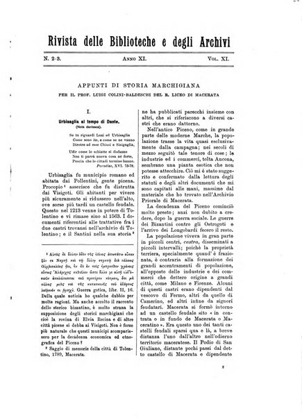 Rivista delle biblioteche e degli archivi periodico di biblioteconomia e di bibliografia di paleografia e di archivistica