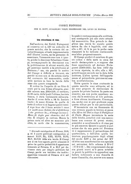 Rivista delle biblioteche e degli archivi periodico di biblioteconomia e di bibliografia di paleografia e di archivistica