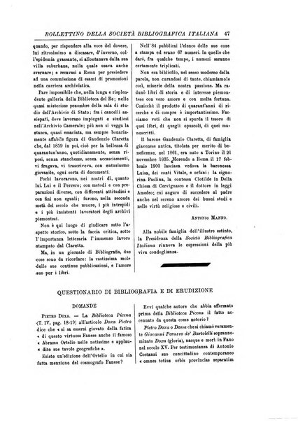 Rivista delle biblioteche e degli archivi periodico di biblioteconomia e di bibliografia di paleografia e di archivistica