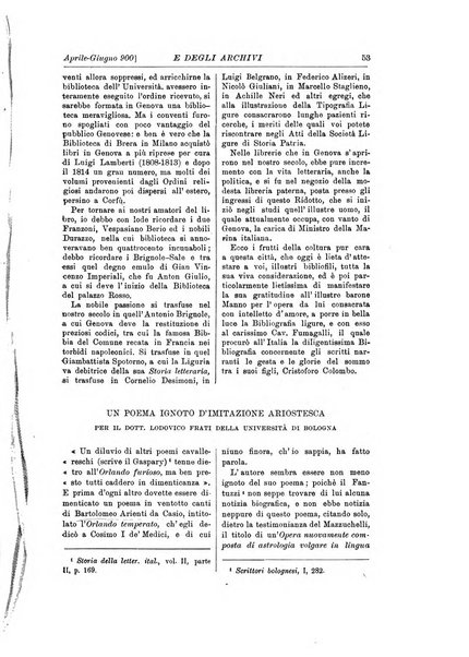 Rivista delle biblioteche e degli archivi periodico di biblioteconomia e di bibliografia di paleografia e di archivistica