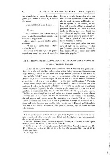 Rivista delle biblioteche e degli archivi periodico di biblioteconomia e di bibliografia di paleografia e di archivistica