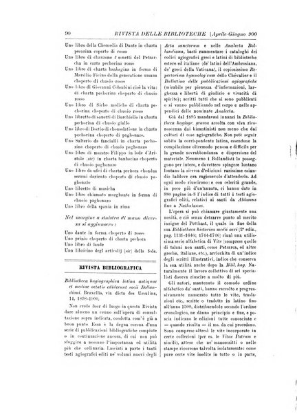 Rivista delle biblioteche e degli archivi periodico di biblioteconomia e di bibliografia di paleografia e di archivistica