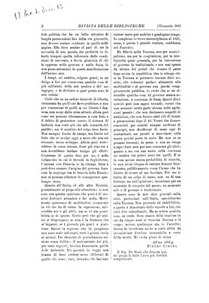 Rivista delle biblioteche e degli archivi periodico di biblioteconomia e di bibliografia di paleografia e di archivistica