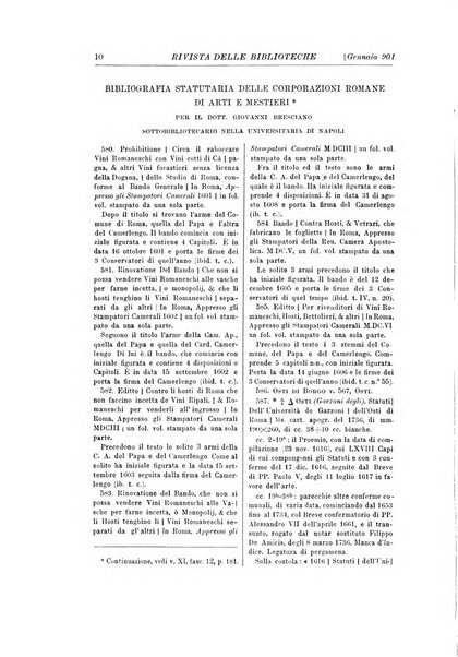 Rivista delle biblioteche e degli archivi periodico di biblioteconomia e di bibliografia di paleografia e di archivistica