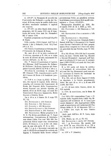 Rivista delle biblioteche e degli archivi periodico di biblioteconomia e di bibliografia di paleografia e di archivistica