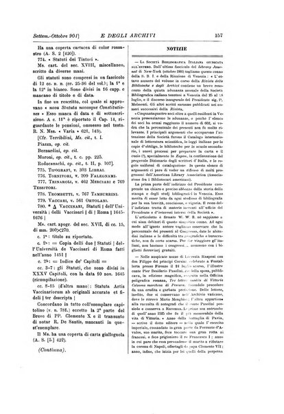 Rivista delle biblioteche e degli archivi periodico di biblioteconomia e di bibliografia di paleografia e di archivistica