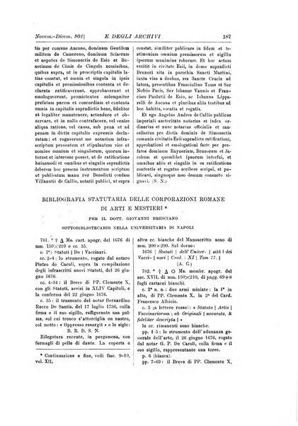 Rivista delle biblioteche e degli archivi periodico di biblioteconomia e di bibliografia di paleografia e di archivistica