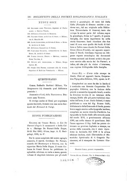 Rivista delle biblioteche e degli archivi periodico di biblioteconomia e di bibliografia di paleografia e di archivistica