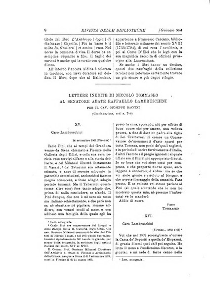 Rivista delle biblioteche e degli archivi periodico di biblioteconomia e di bibliografia di paleografia e di archivistica