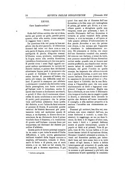 Rivista delle biblioteche e degli archivi periodico di biblioteconomia e di bibliografia di paleografia e di archivistica