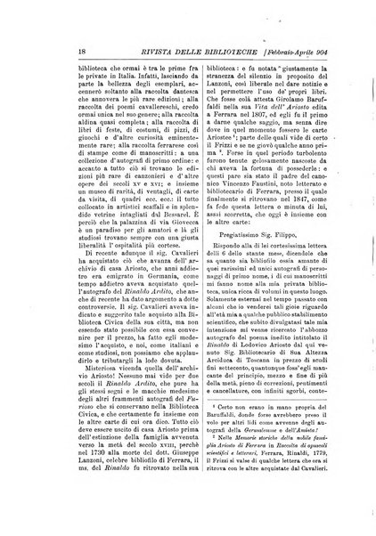 Rivista delle biblioteche e degli archivi periodico di biblioteconomia e di bibliografia di paleografia e di archivistica