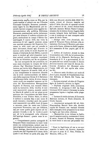 Rivista delle biblioteche e degli archivi periodico di biblioteconomia e di bibliografia di paleografia e di archivistica