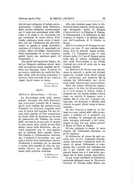 Rivista delle biblioteche e degli archivi periodico di biblioteconomia e di bibliografia di paleografia e di archivistica