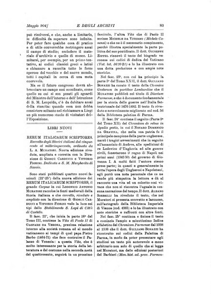 Rivista delle biblioteche e degli archivi periodico di biblioteconomia e di bibliografia di paleografia e di archivistica