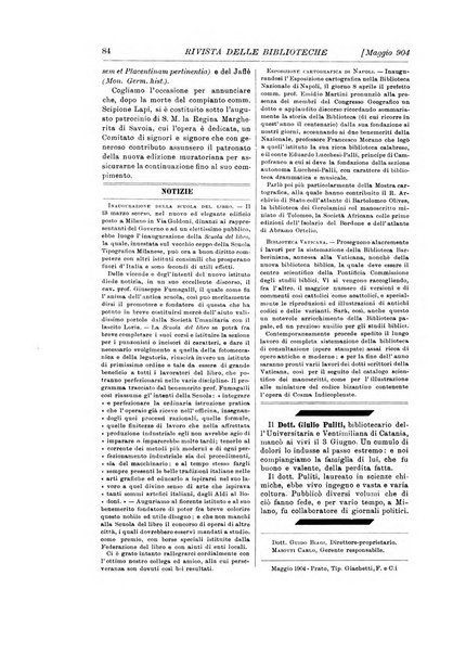 Rivista delle biblioteche e degli archivi periodico di biblioteconomia e di bibliografia di paleografia e di archivistica