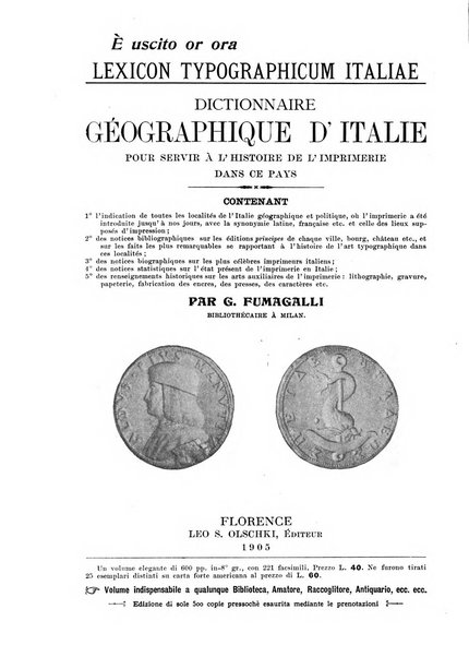 Rivista delle biblioteche e degli archivi periodico di biblioteconomia e di bibliografia di paleografia e di archivistica