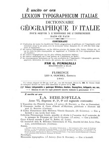 Rivista delle biblioteche e degli archivi periodico di biblioteconomia e di bibliografia di paleografia e di archivistica