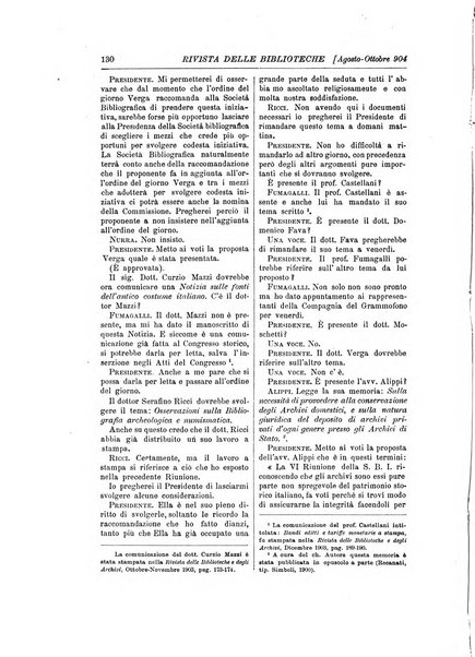 Rivista delle biblioteche e degli archivi periodico di biblioteconomia e di bibliografia di paleografia e di archivistica