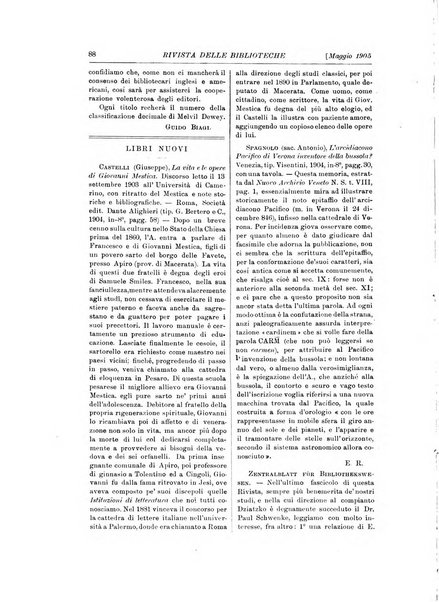 Rivista delle biblioteche e degli archivi periodico di biblioteconomia e di bibliografia di paleografia e di archivistica