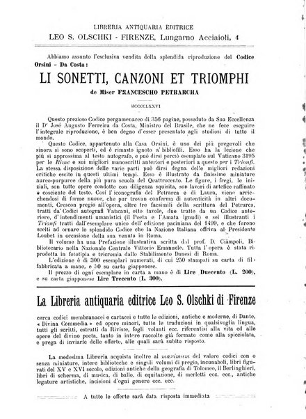 Rivista delle biblioteche e degli archivi periodico di biblioteconomia e di bibliografia di paleografia e di archivistica