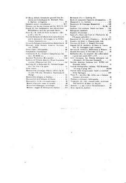 Rivista delle biblioteche e degli archivi periodico di biblioteconomia e di bibliografia di paleografia e di archivistica