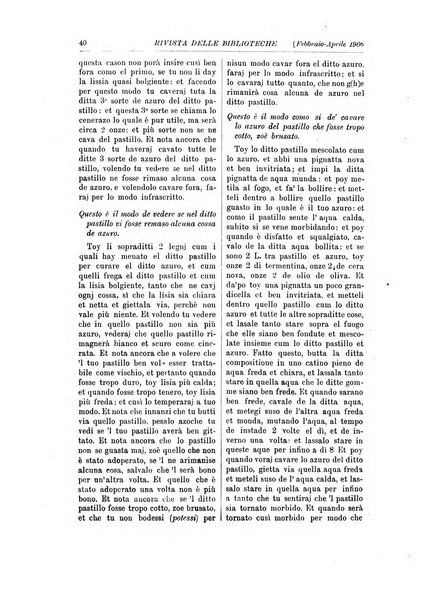 Rivista delle biblioteche e degli archivi periodico di biblioteconomia e di bibliografia di paleografia e di archivistica