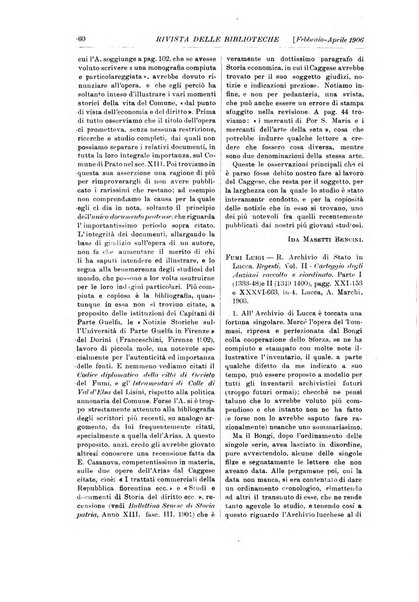 Rivista delle biblioteche e degli archivi periodico di biblioteconomia e di bibliografia di paleografia e di archivistica