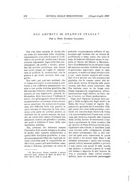 Rivista delle biblioteche e degli archivi periodico di biblioteconomia e di bibliografia di paleografia e di archivistica