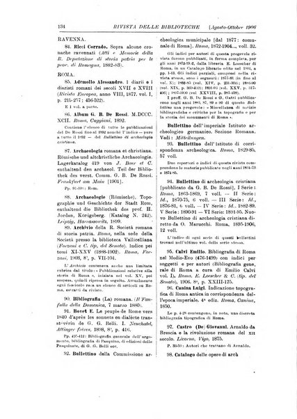 Rivista delle biblioteche e degli archivi periodico di biblioteconomia e di bibliografia di paleografia e di archivistica