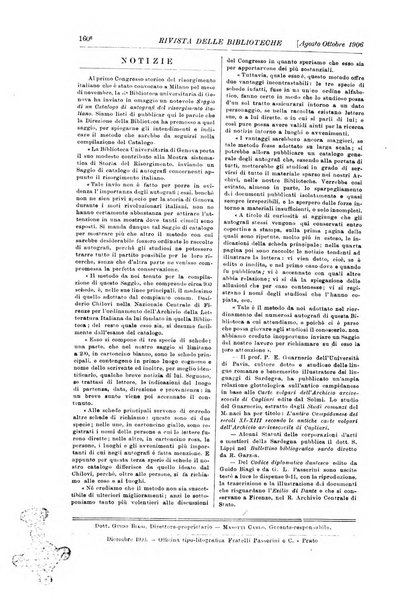 Rivista delle biblioteche e degli archivi periodico di biblioteconomia e di bibliografia di paleografia e di archivistica