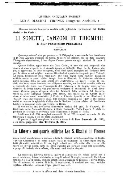 Rivista delle biblioteche e degli archivi periodico di biblioteconomia e di bibliografia di paleografia e di archivistica