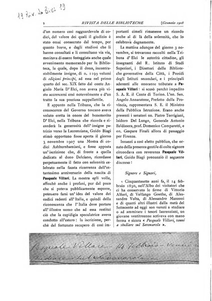 Rivista delle biblioteche e degli archivi periodico di biblioteconomia e di bibliografia di paleografia e di archivistica