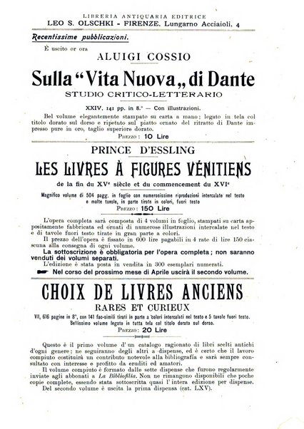 Rivista delle biblioteche e degli archivi periodico di biblioteconomia e di bibliografia di paleografia e di archivistica