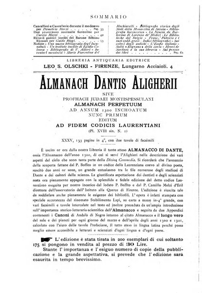 Rivista delle biblioteche e degli archivi periodico di biblioteconomia e di bibliografia di paleografia e di archivistica