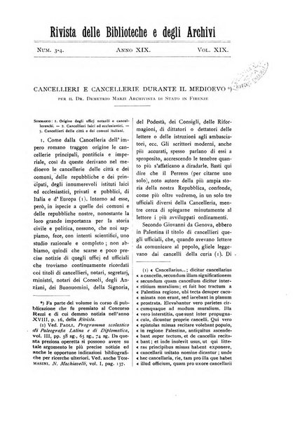 Rivista delle biblioteche e degli archivi periodico di biblioteconomia e di bibliografia di paleografia e di archivistica