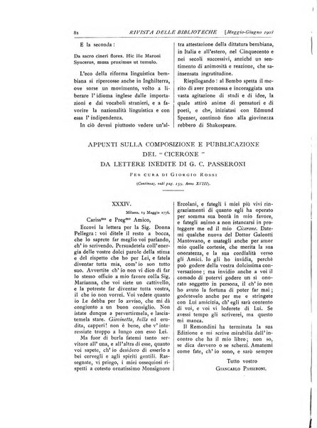 Rivista delle biblioteche e degli archivi periodico di biblioteconomia e di bibliografia di paleografia e di archivistica