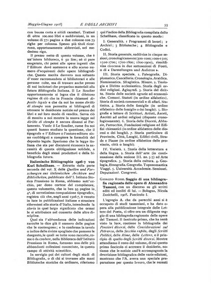 Rivista delle biblioteche e degli archivi periodico di biblioteconomia e di bibliografia di paleografia e di archivistica