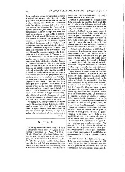 Rivista delle biblioteche e degli archivi periodico di biblioteconomia e di bibliografia di paleografia e di archivistica