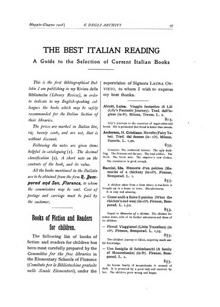 Rivista delle biblioteche e degli archivi periodico di biblioteconomia e di bibliografia di paleografia e di archivistica