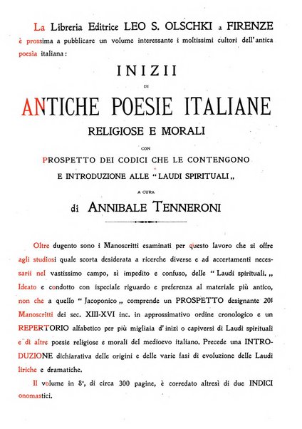 Rivista delle biblioteche e degli archivi periodico di biblioteconomia e di bibliografia di paleografia e di archivistica