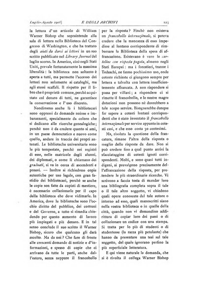 Rivista delle biblioteche e degli archivi periodico di biblioteconomia e di bibliografia di paleografia e di archivistica