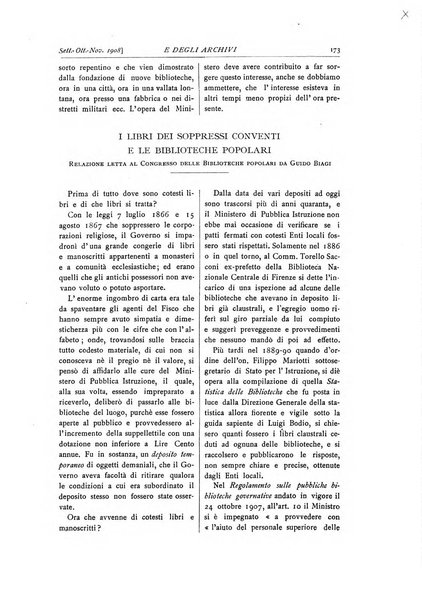 Rivista delle biblioteche e degli archivi periodico di biblioteconomia e di bibliografia di paleografia e di archivistica