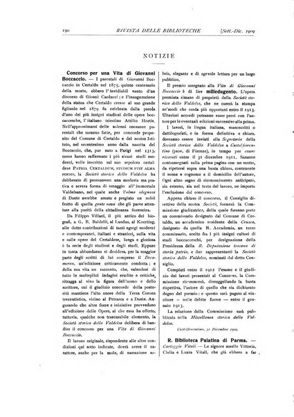 Rivista delle biblioteche e degli archivi periodico di biblioteconomia e di bibliografia di paleografia e di archivistica