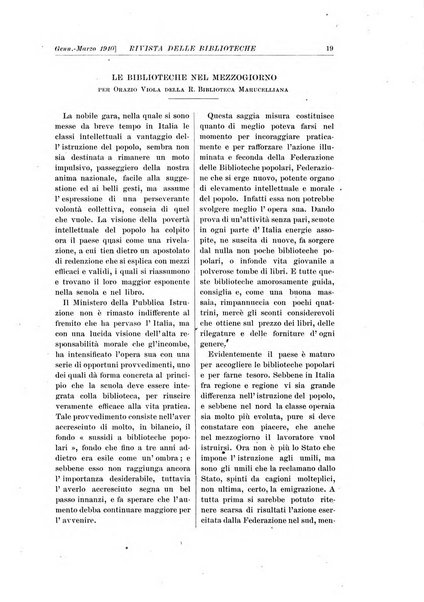 Rivista delle biblioteche e degli archivi periodico di biblioteconomia e di bibliografia di paleografia e di archivistica