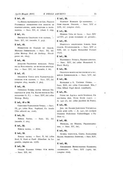 Rivista delle biblioteche e degli archivi periodico di biblioteconomia e di bibliografia di paleografia e di archivistica