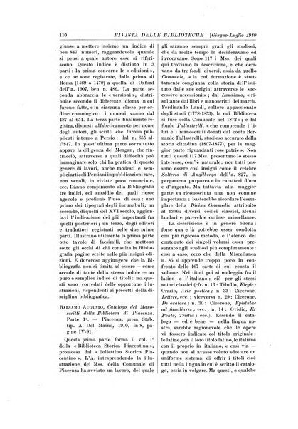 Rivista delle biblioteche e degli archivi periodico di biblioteconomia e di bibliografia di paleografia e di archivistica