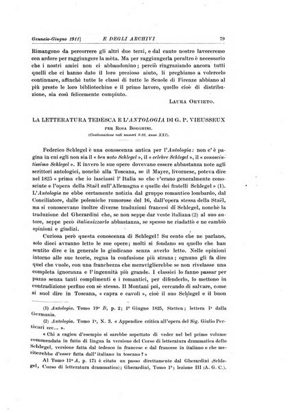 Rivista delle biblioteche e degli archivi periodico di biblioteconomia e di bibliografia di paleografia e di archivistica