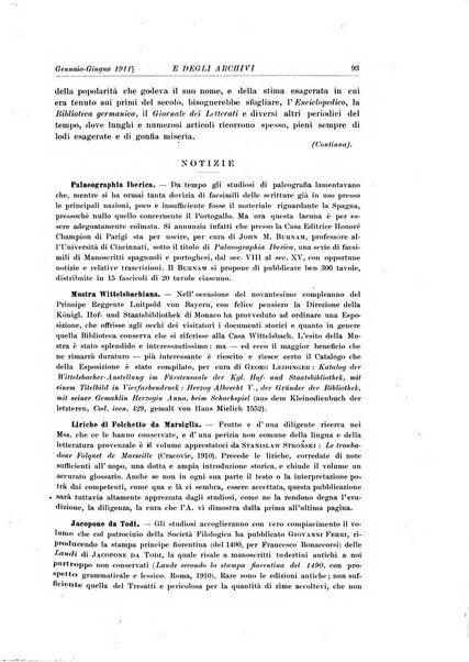 Rivista delle biblioteche e degli archivi periodico di biblioteconomia e di bibliografia di paleografia e di archivistica