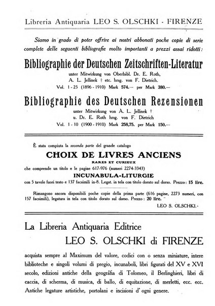 Rivista delle biblioteche e degli archivi periodico di biblioteconomia e di bibliografia di paleografia e di archivistica